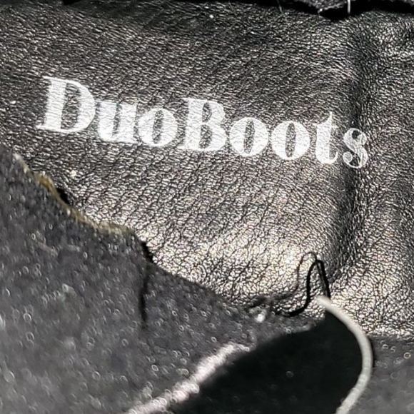 ,DUO BOOT. BLACK & GREY LEATHER Knee-High  HEAVY DUTY Rain Boots, Size 7.5  NEW - Picture 11 of 16
